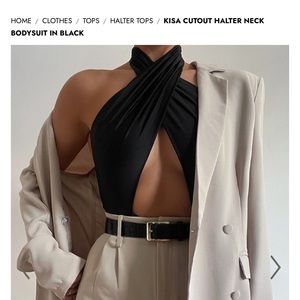 Hot Pink Neck Tie Cutout body suit